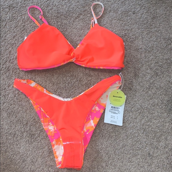Maaji Neon Pink and Orange Bikini medium - Picture 5 of 6